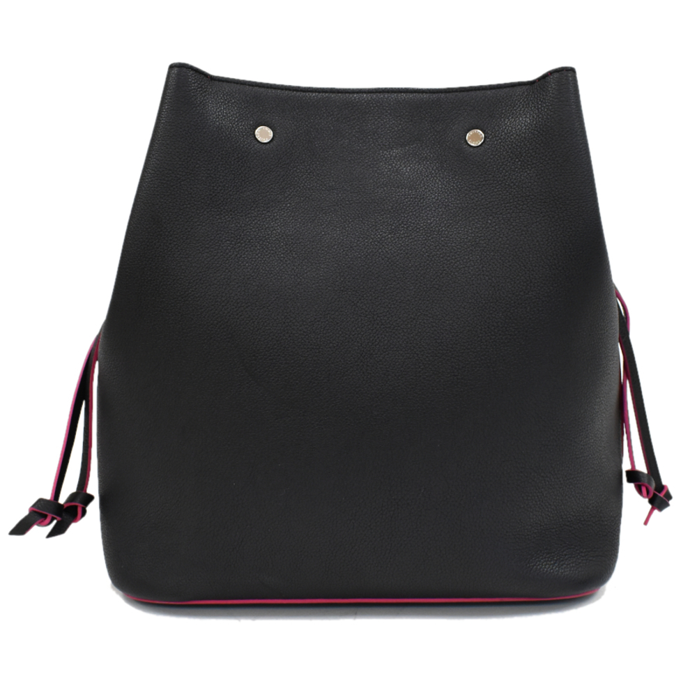 Louis Vuitton Bucket Noir Leather Black/Pink Bag Shoulder Lockme - Picture 3 of 7